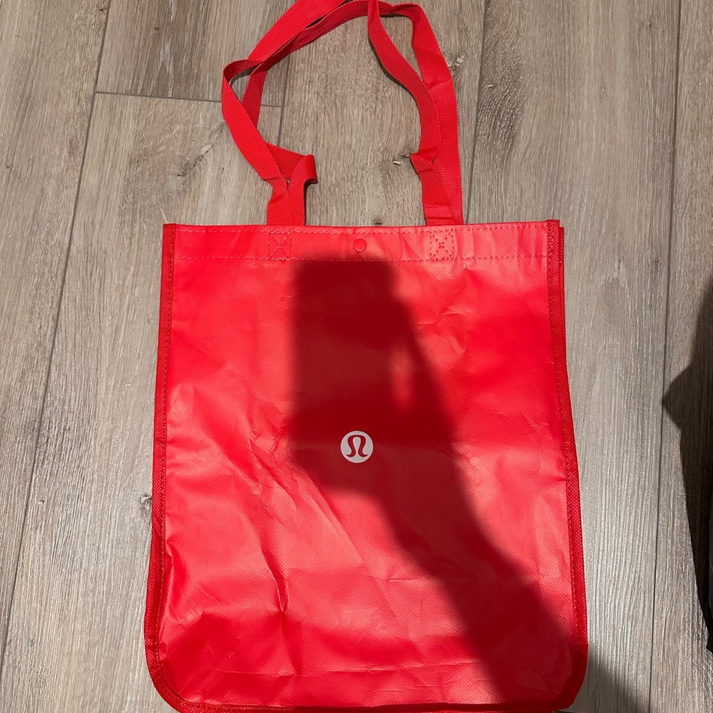 lululemon athletica large Red Tote reusable shopping bag